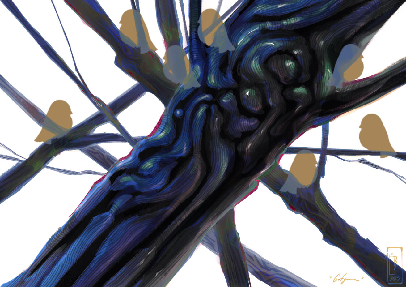 Gutgrain, 9”x6.5”, Digital Illustration, 2025